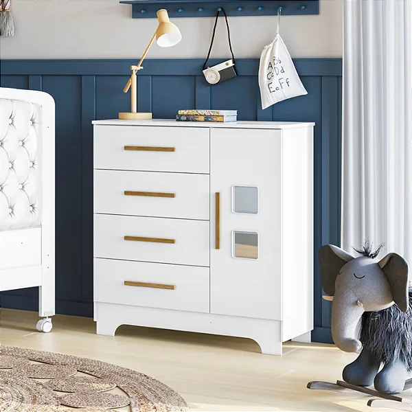 Cômoda Fly c/ Porta Tigus Baby Branco