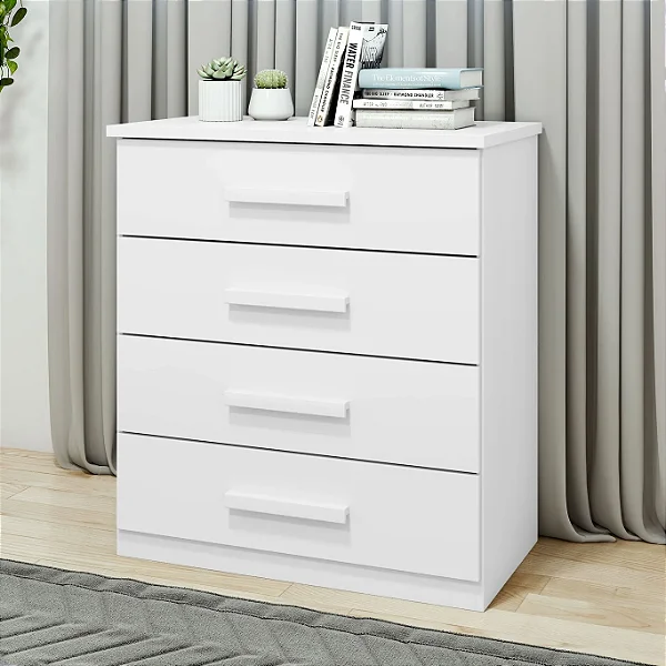 Cômoda Baião 4 Gavetas Lopas Branca