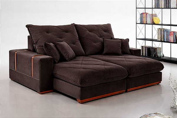 Sofá Maldivas Evidence 1,00 Veludo Marrom