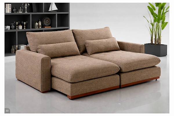 Sofá Evidence Creta 1,00 Linho Bege