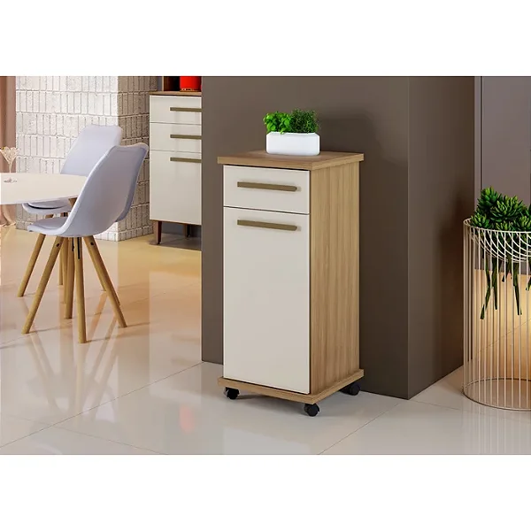 Balcão Palmas Master Arte Móveis Cinamomo/Off White