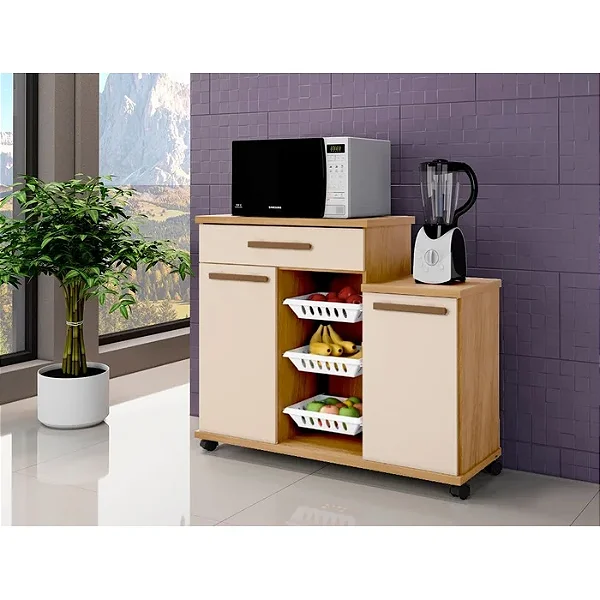 Fruteira Teresinha Master Arte Móveis Cinamomo/Off white