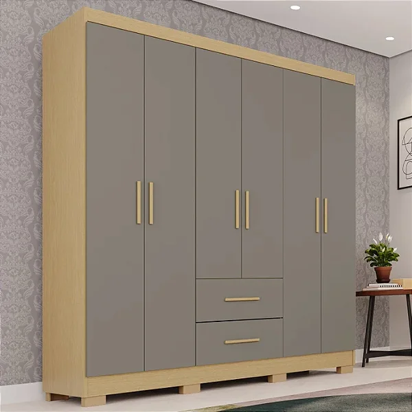 Roupeiro Estrela Premium 06 Portas Salleto Jequitibá/Grazino