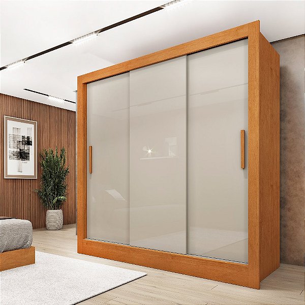 Guarda Roupa Vitória 3 Portas 04 Gavetas Flex Tcil Cinamomo/ Off/ Cinamomo