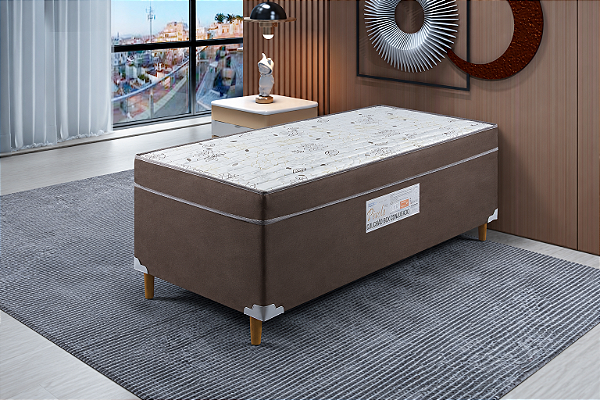 Cama Acoplada Belo Sono 188x88x45 Pérola Marrom