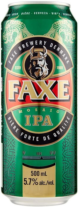 Cerveja Faxe, Ipa, Lata, 500ml 1un