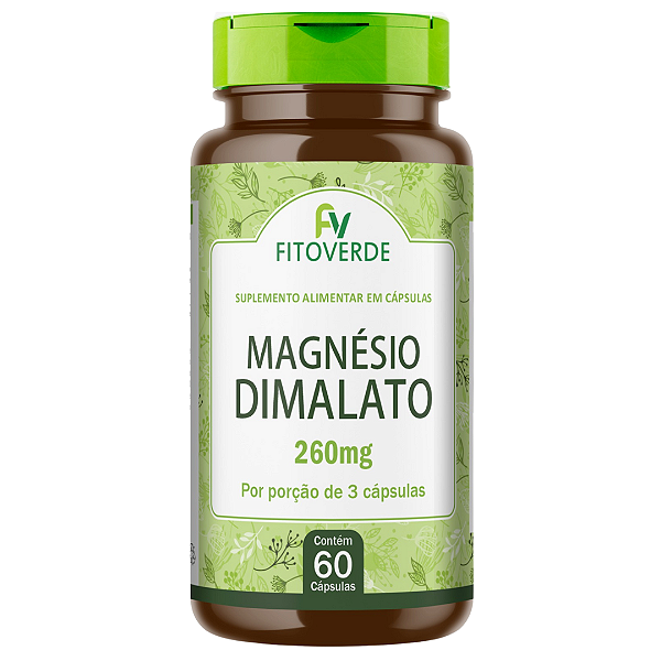 Magnésio Dimalato 60 Cápsulas 260mg Fito Verde