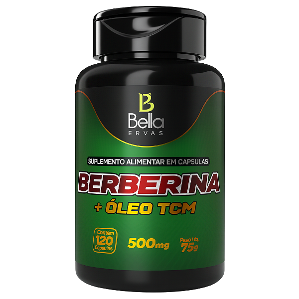 Berberina com Óleo TCM 500mg 120 Cápsulas Natual Saúde