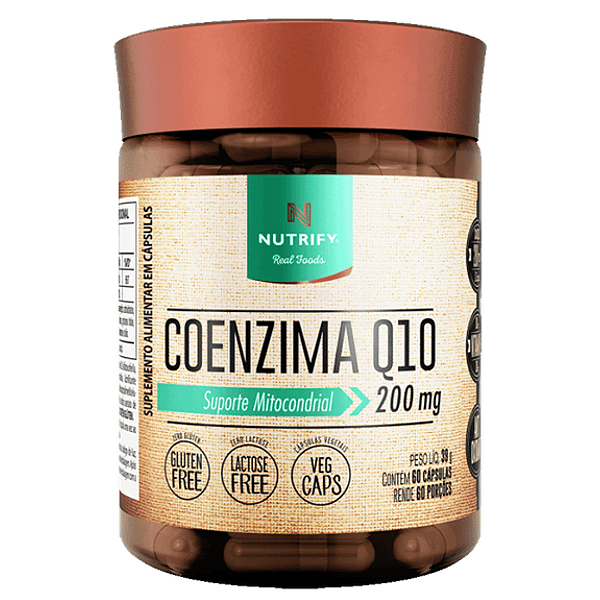 Coenzima Q10 200mg Nutrify 60 Cápsulas Energia Antioxidante e Saúde Cardiovascular