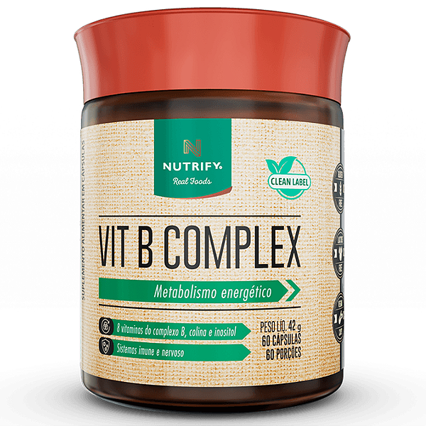 Vitamina B Complex 60 Cápsulas Nutrify Energia, Metabolismo e Bem-estar