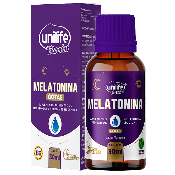 Melatonina em Gotas 30ml Sabor Maracujá Unilife