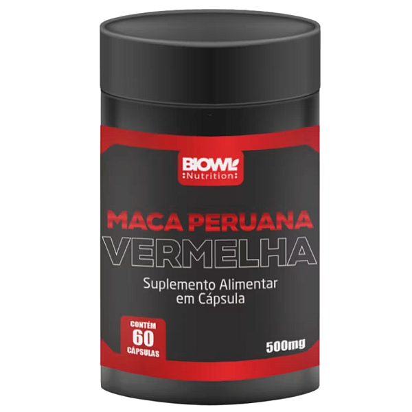 Maca Peruana Vermelha Biowl Nutrition 500mg 60 Cápsulas