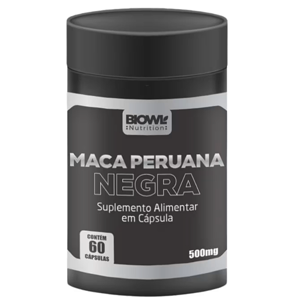 Maca Peruana Negra Biowl Nutrition 500mg 60 Cápsulas