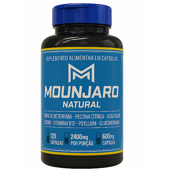 Mounjaro Natural – Fibra de Beterraba • Glucomannan – 120 Cáps 600mg