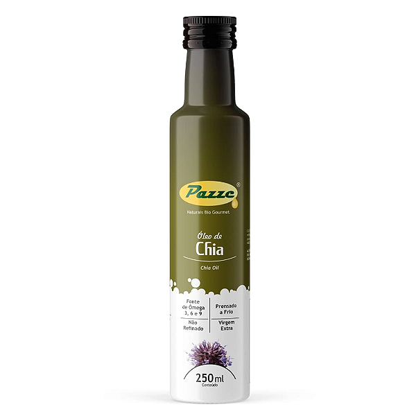 Óleo de Chia 250ml Pazze 100% Natural Uso Culinário e Funcional