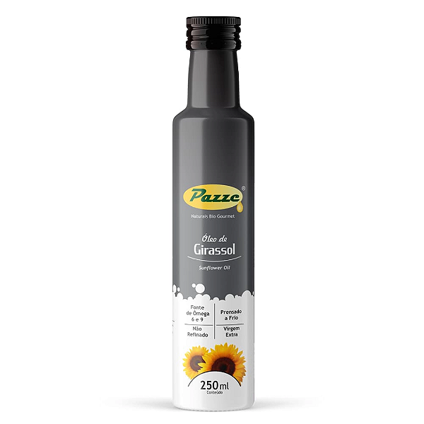 Óleo de Girassol 250ml Pazze 100% Natural Uso Culinário e Funcional