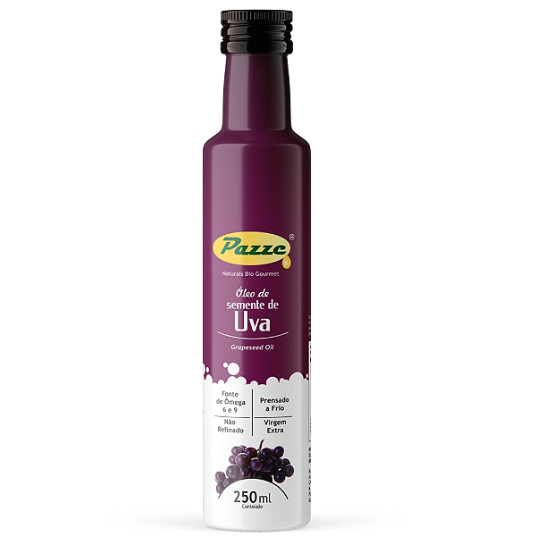 Óleo de Semente de Uva 250ml Pazze 100% Natural Uso Culinário e Funcional