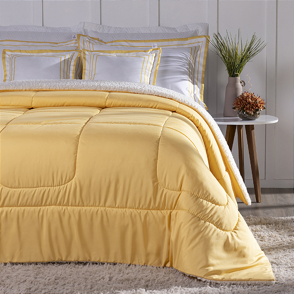 Kit Coberdrom Soft 05 Peças Queen cor: Amarelo