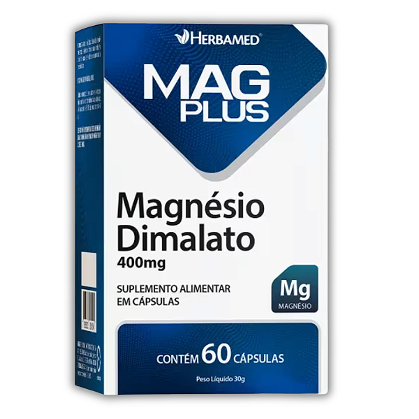 MagPlus Magnésio Dimalato 60 Cápsulas Herbamed – Suporte Diário para o Bem-Estar