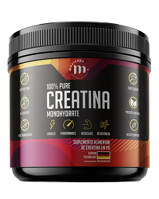Creatina Monohidratada 300g Maxicaps Importada Força Massa Muscular e Desempenho