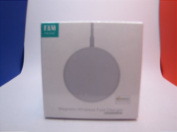 Carregador de Mesa sem fio, FAST CHARGER, 15w, marca FAM, modelo FCA-QW16.
