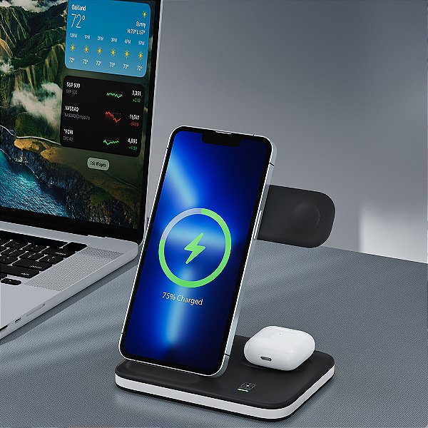 Carregador sem Fio Multifuncional de mesa, FAST CHARGER, 20w, marca FAM, modelo FCA-QW26.