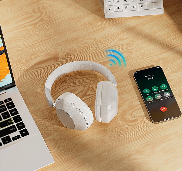 Fone de Ouvido sem fio, HAVEN, 100 Hs, Cancelamento de Ruido, BT 5.0, IOS/Android, marca FAM, modelo A069N Cinza