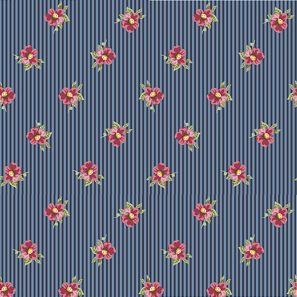 18308 - Floral Listrado Perth Marinho