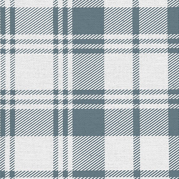 LE018 -  Linho Estampado Xadrez Tartan Denim