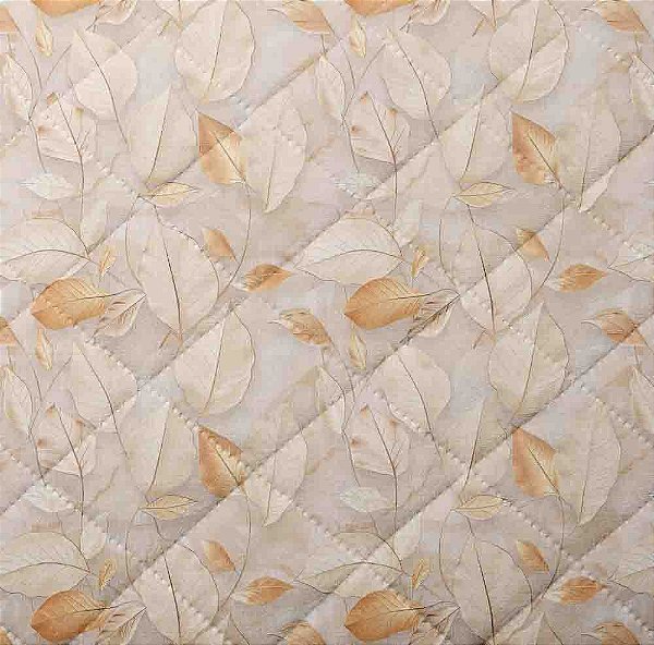 M052- Matelassê Folhas Creme