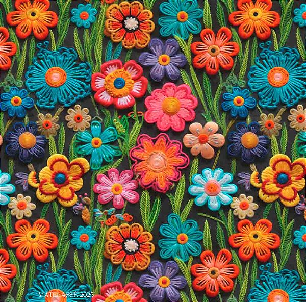 M061 - Matelassê Floral Bordado