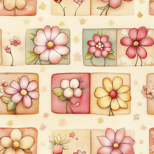 D1833 - Maçã e Flor Patch Flores
