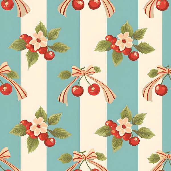 D1854 - Cherry Bow Listra Azul