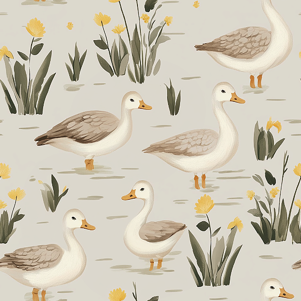 D1954 - Geese Natural Geese