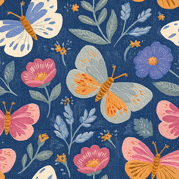 D1946 - Borboletas Azul Voando em Azul