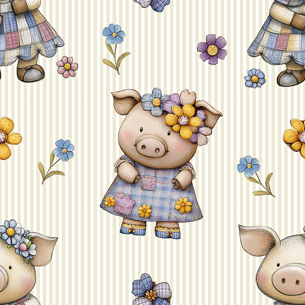 D2216 - Bichinhos Blue Lavender Porquinhas