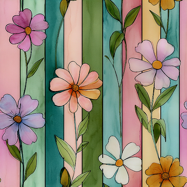 D2438 - Dany Atelie - Flores em Listras