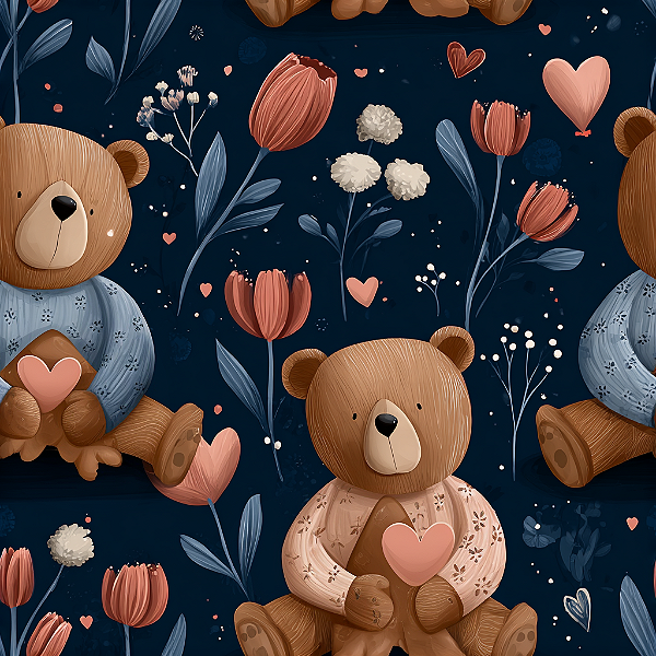 D2268 - Navy Bears Ursos e Coração