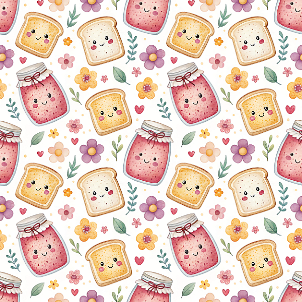 D2394 - Lanche da Tarde Kawaii Pão e Geléia
