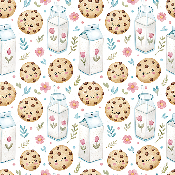 D2396 - Lanche da Tarde Kawaii Leite e Cookies