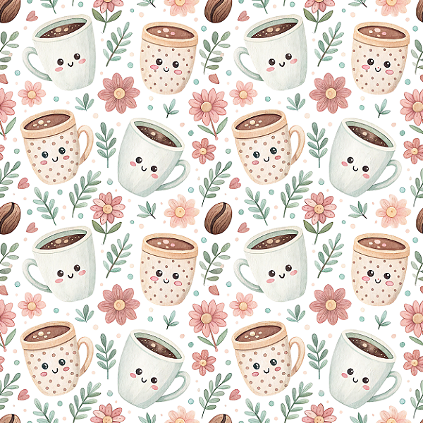 D2397 - Lanche da Tarde Kawaii Xícaras Divertidas