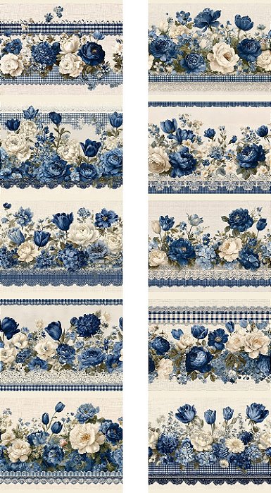 D2422 - BARRADO FLORAL AZUL