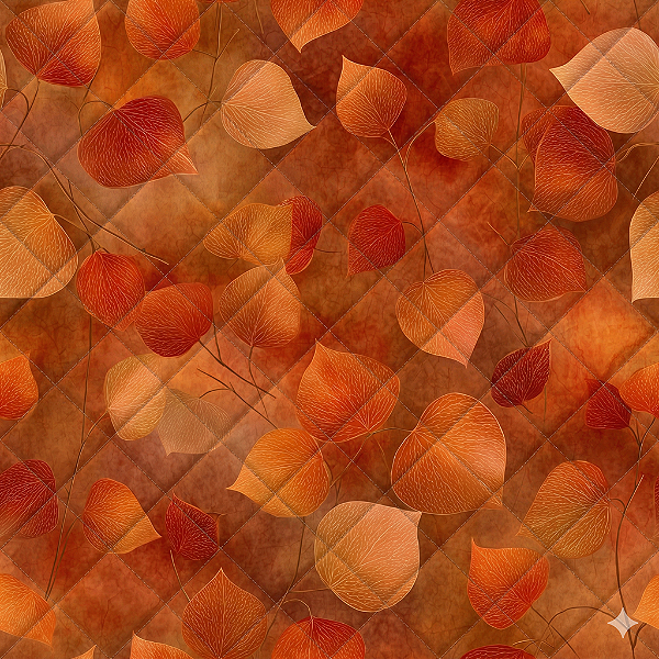 M070 - MATELASSÊ - Folhas Laranja