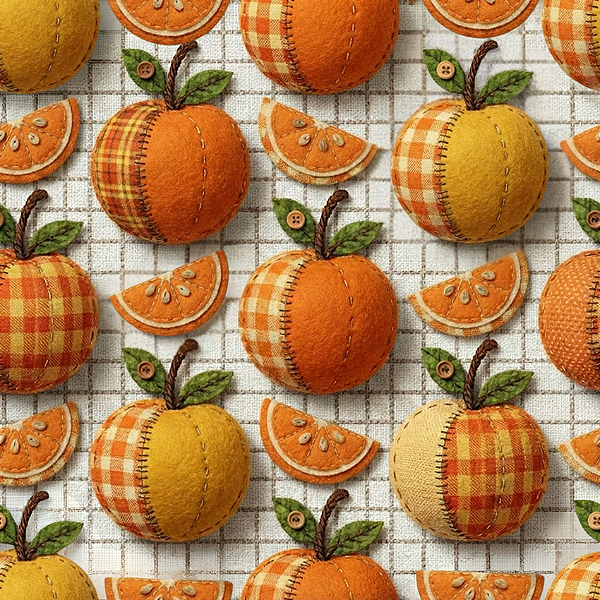 D2559 - Frutas Patchwork Laranjas