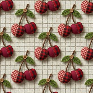 D2562 - Frutas Patchwork Cerejas