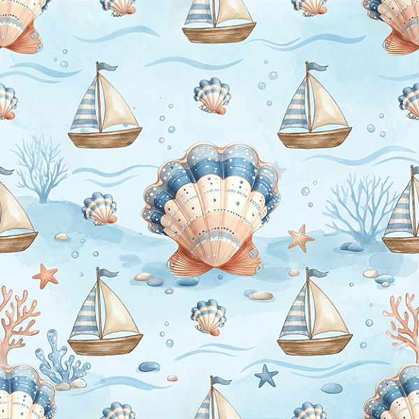 D2605 - Baby Sea - Conchas e Barcos