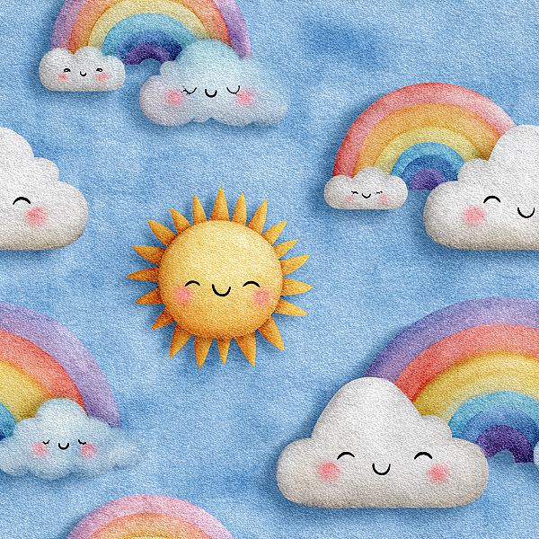 D2625 - Cute Sky Sol e Arco Íris
