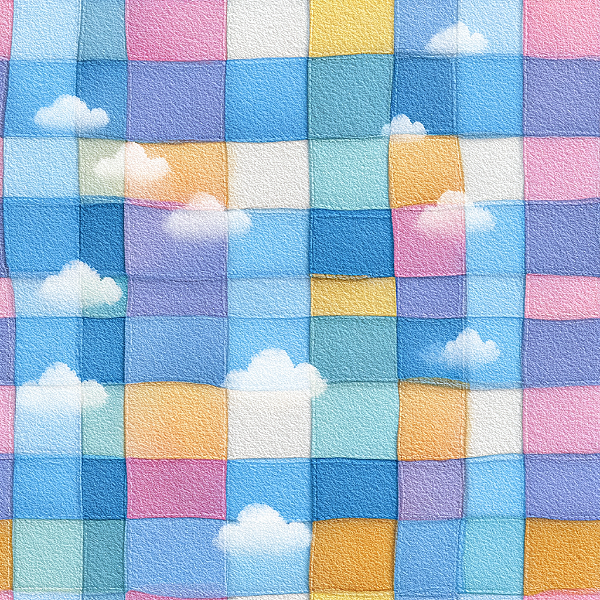 D2628 - Cute Sky Nuvens em quadrados