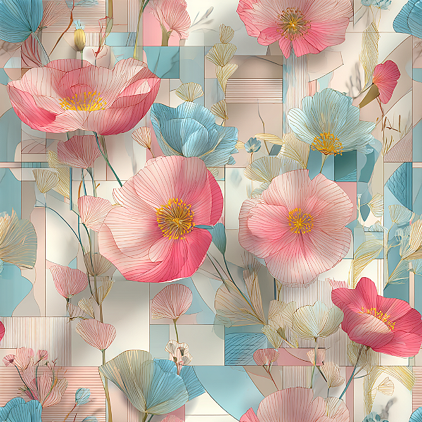 D2651 - Flores de Vidro Flores Rosa