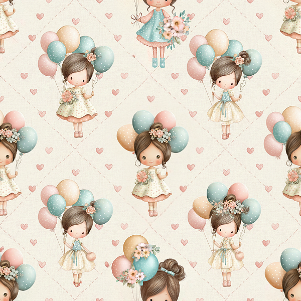 D2691 - Dolls and Balloons Hearts